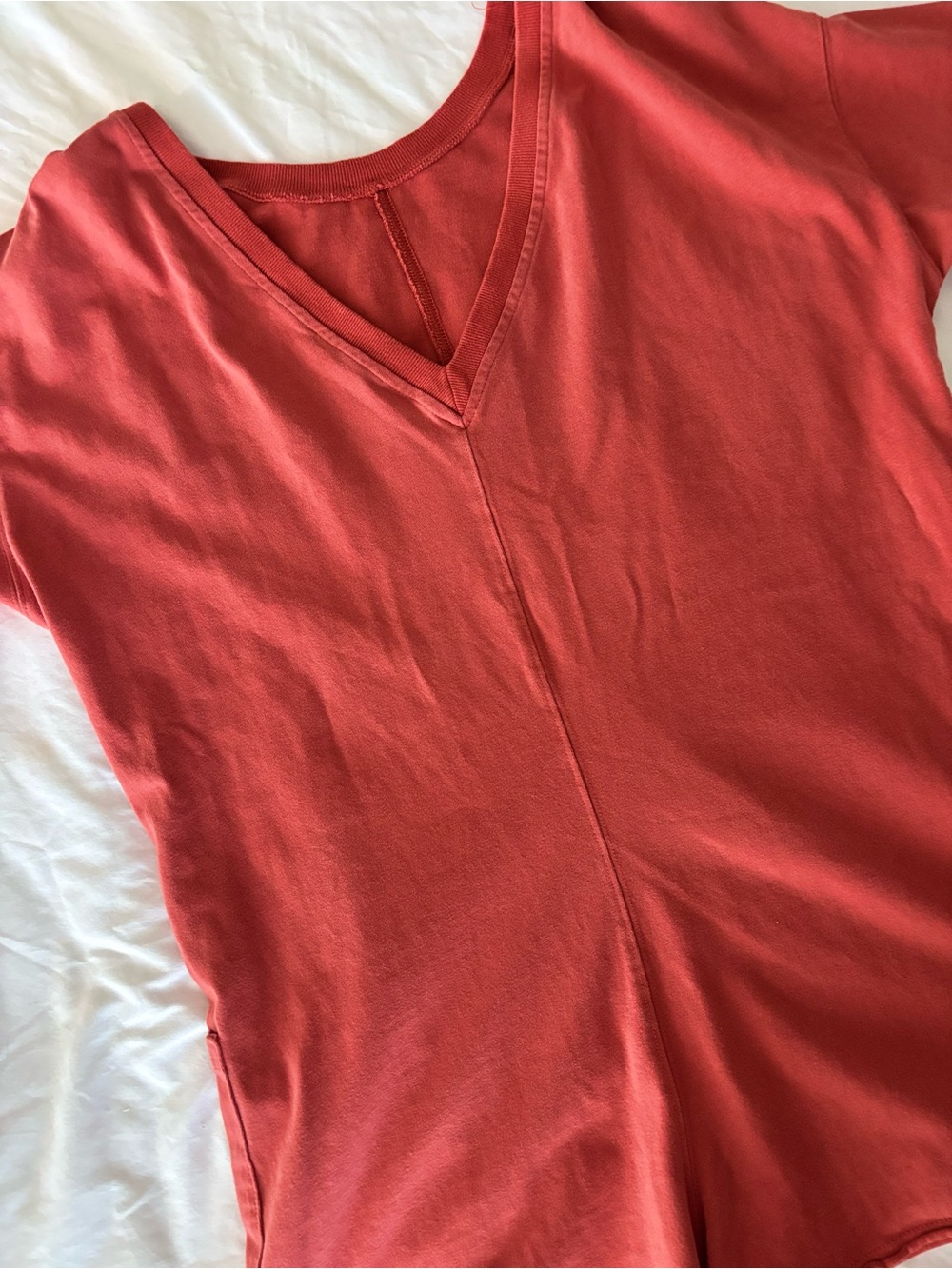 Rust Red Oversized Short Sleeve Romper - Picture 6 of 6